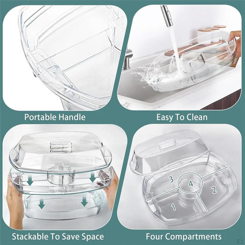 Chilled Serving Tray with Lid Veggie for Salad Appetizer BBQ