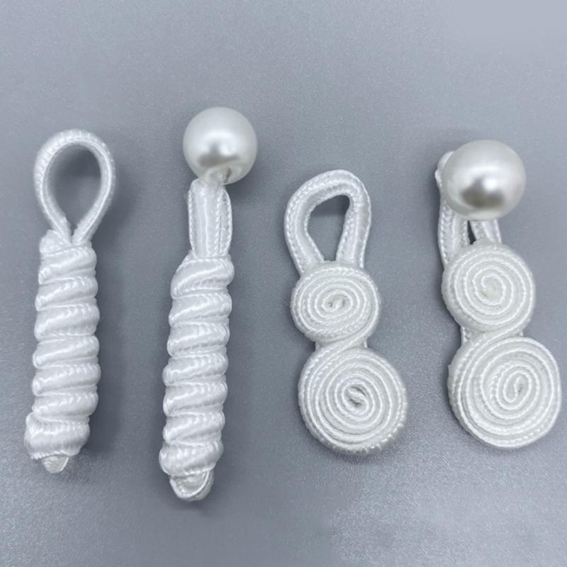 Hand Sewing Closure Button Fasteners Pearl Hook Closure Cheongsam Frog Pearl Buckle Buttons Elegant TangSuit Decoration