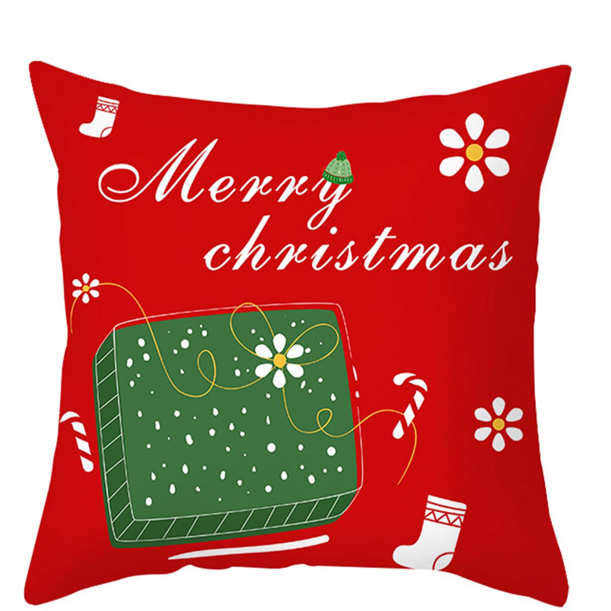 

С Новым годом, Рождественский подарок, украшения, чехол для подушки с принтом, украшение для дома, гостиной, дивана, наволочка 45x45 см 40X40CM