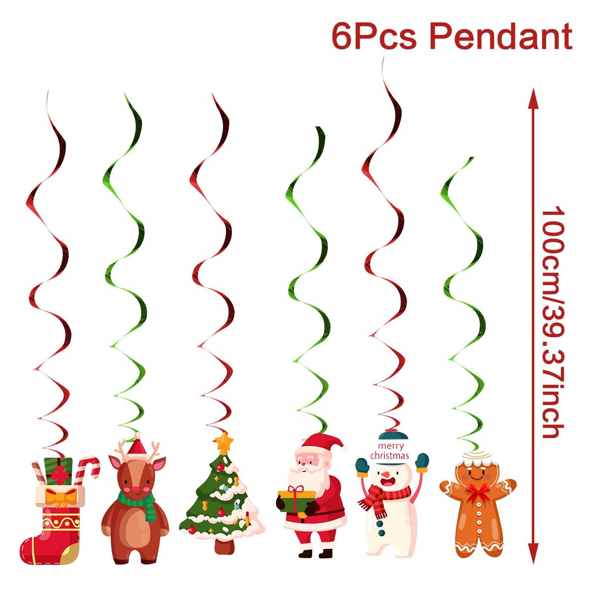 

2025 Рождественские фольгированные спиральные подвески, потолочные подвесные гирлянды, рождественские украшения для дома, декор Навидад, подарки на Новый год 2025