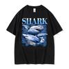 Funny Shark Vintage T-shirts Hammerhead Whale Great White Shark Animal Meme T Shirt Unisex Women Oversized 100% Cotton T-shirt Tops