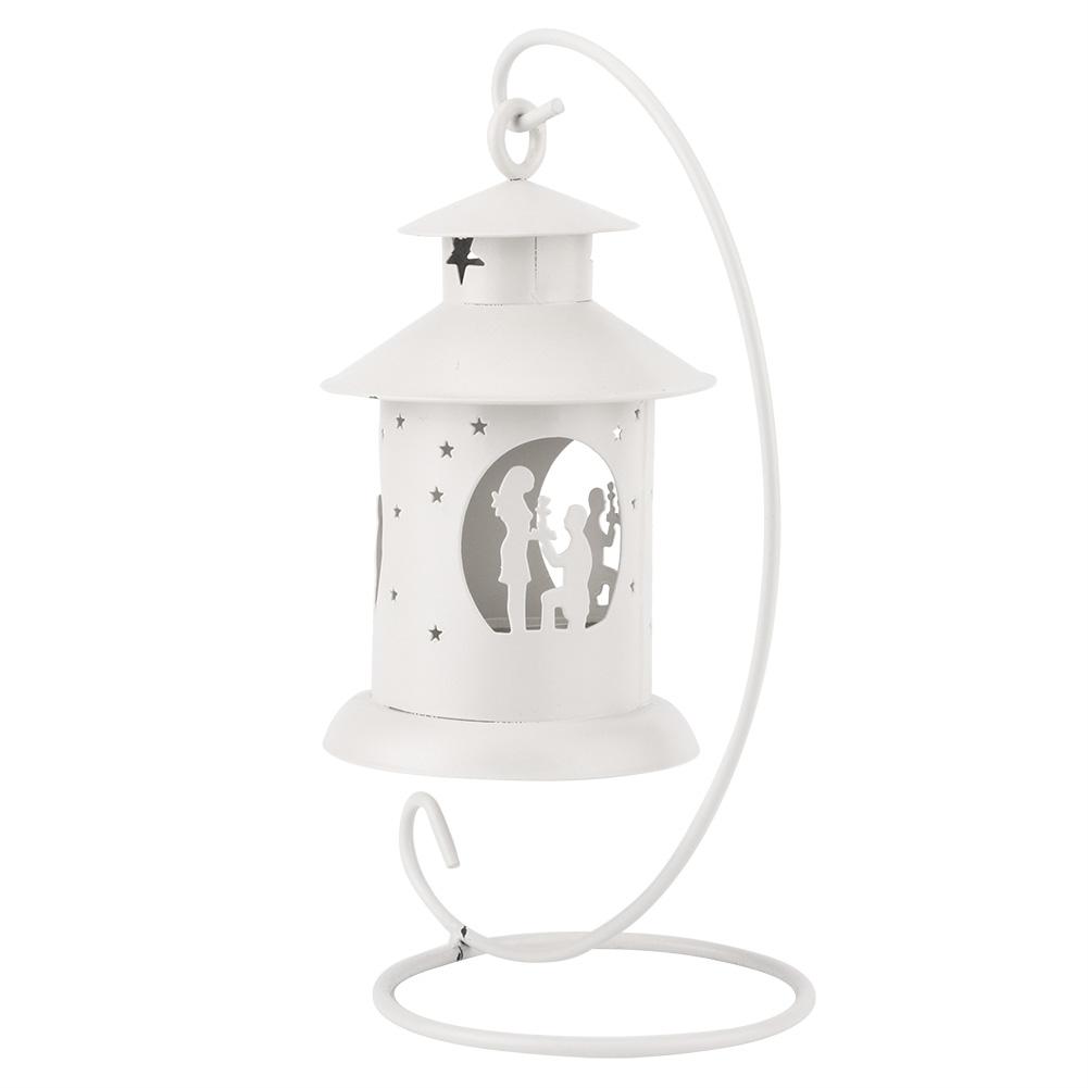 Lover Decor Hollow out Candlestick Hanging Candle Holder Household Decoration OrnamentWhite