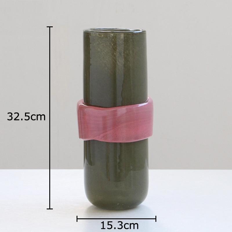 Thickened Stained Glass Vase Handicrafts Flower Pots Table Decoration Flowers Arrangement Floral Vases Room Aesthetic Decor