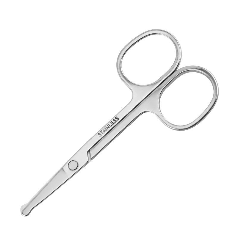 Men's Precision Grooming Scissors Set: Stainless Steel, Pointed Tip for Eyebrows, Round Tip for Nose Hair, Mirror-Polished Finish