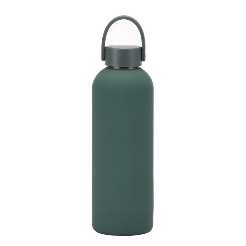 Double-Layer Stainless Steel Vacuum Insulated Travel Mug With Carrying Handle - 500ml Portable Outdoor Water Bottle