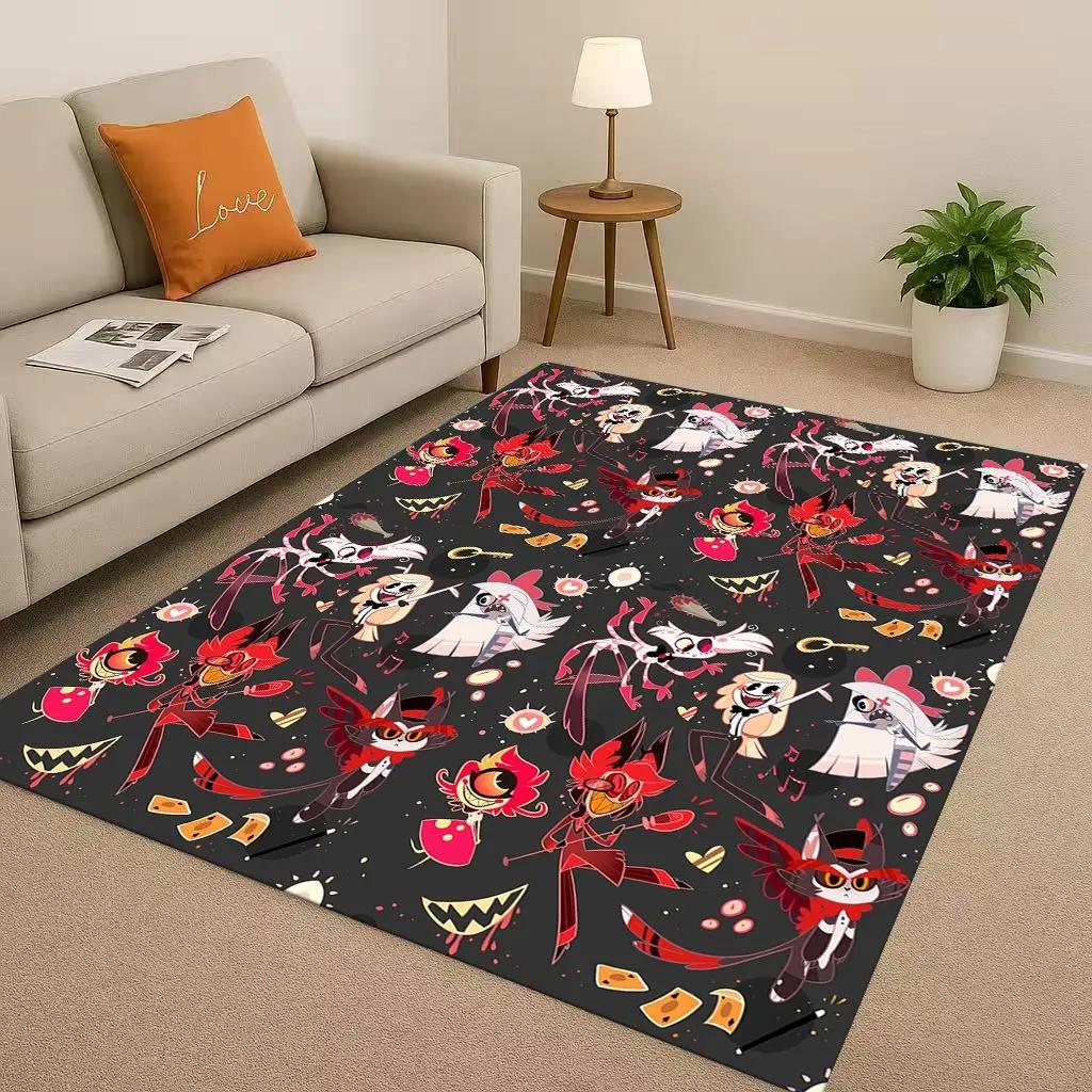 3D Cartoon H-Hazbin Hotel Angel Dust Alastor Living Room Non-Slip Area Rug Soft Carpet for Bedroom Sofa ,Easy Clean Home Doormat