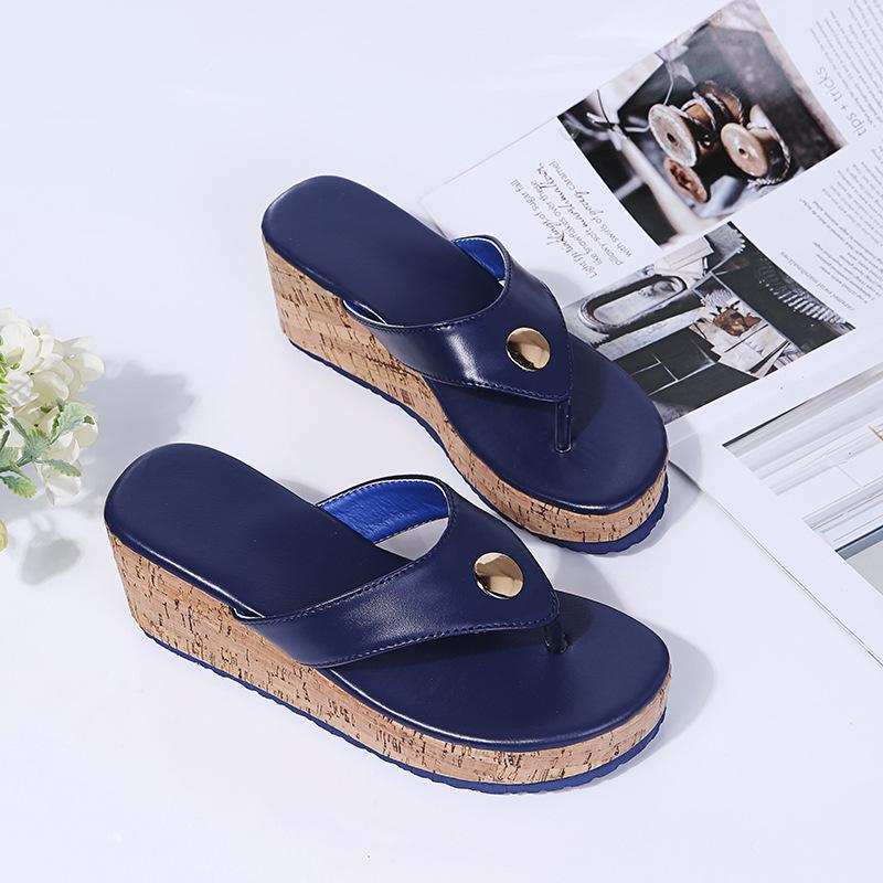 2021 Summer Plus Size Wedge Heel Flip-Flops for Women