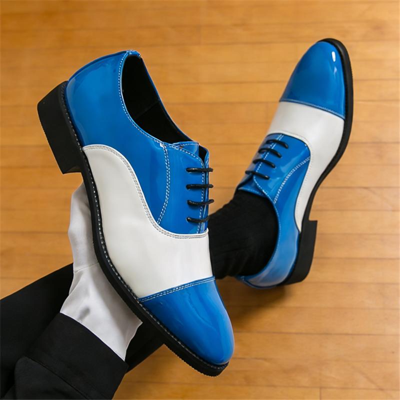 Scarpe Oxford Patchwork Multicolore Moda Nuovo Gentiluomo Britannico per Uomo Scarpe Formali da Matrimonio, Ballo, Rientro a Casa Designer