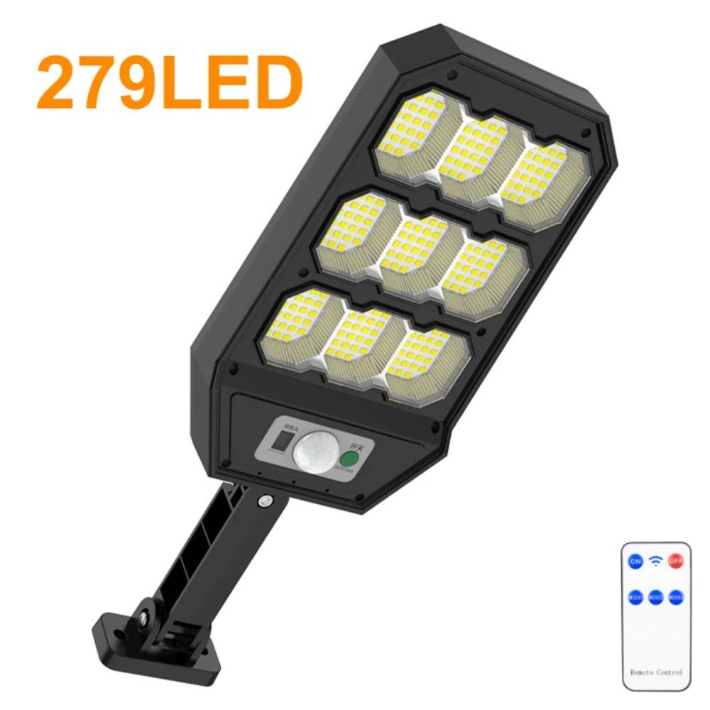 279LED Solar Motion Lights Solar Street Light with Remote Control Dimmable Waterproof Decoration Lighting for Garden