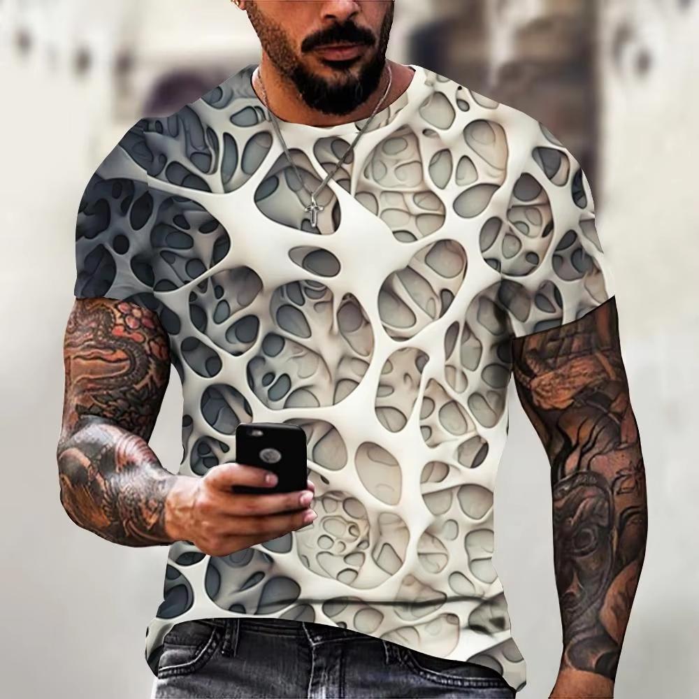 

Fashion T-shirt men s 3D irregular pattern men s clothing XS