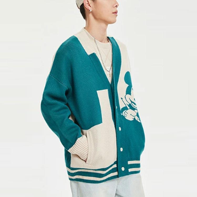 Li Ning X Disney Mickey Mouse Pattern Sweater Unisex sweater Blue-Spruce-Green AMBR006-1