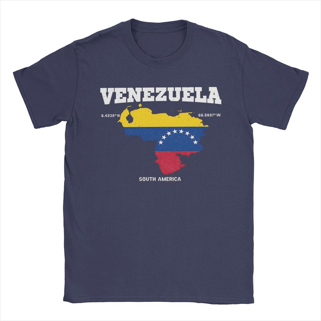 Men Women Print Venezuelan Flag Map  Tee T Shirt Cotton  T-shirts Clothes