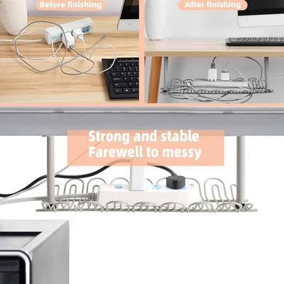 2pcs Abs Material Under The Desk Power Cord Is Inserted And Arranged In A Storage Basket Cabinet To Keep Neat And Orderly