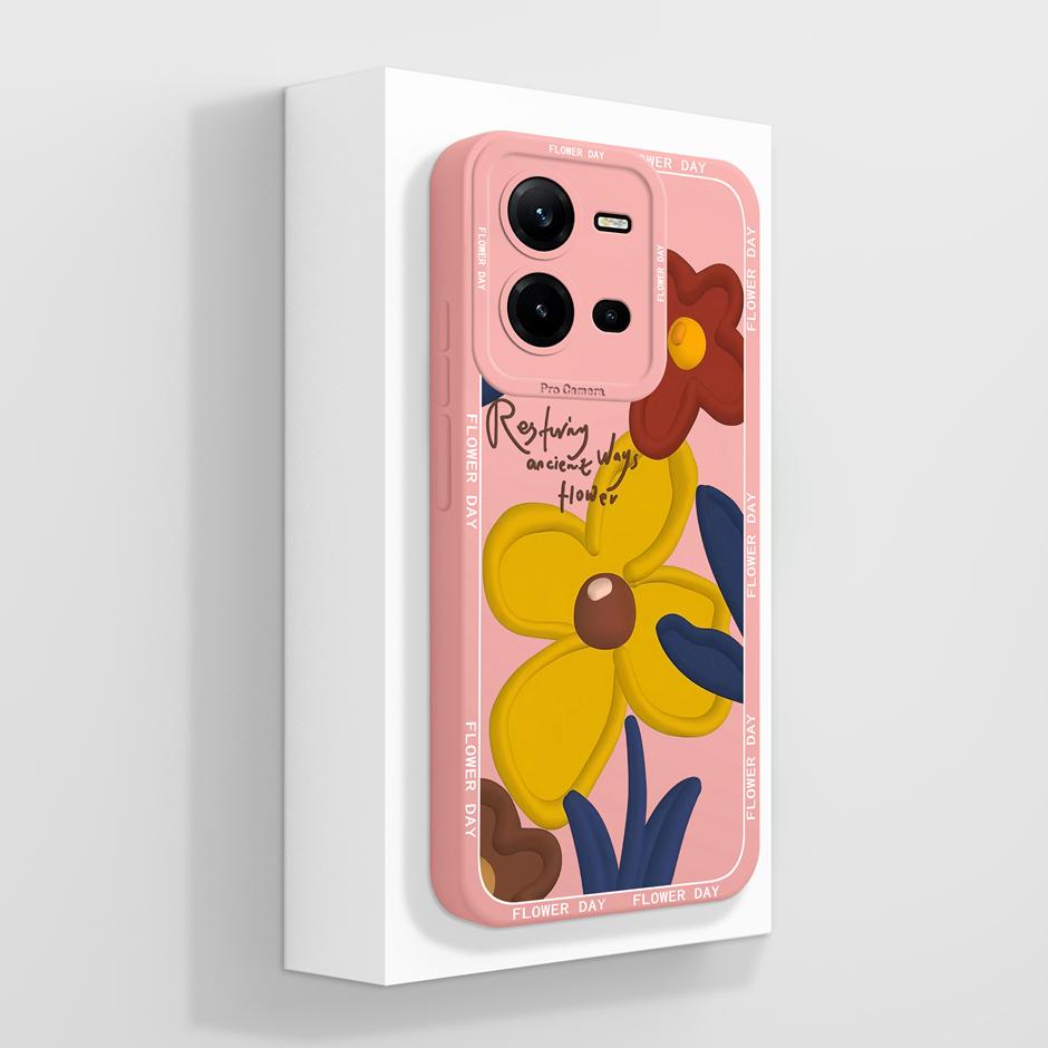 For Vivo V25 V25E 4G 5G Case Cute Advanced Sense Flowers Silicone Soft Shell For VivoV25 5G VivoV25E 4G Prevalent Fundas Bumper