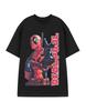 Marvel Black Deadpool Print Short Sleeved 100% Cotton T-shirt Mens Tees Top Mens