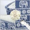 Foldable Storage Bins Fabric Basket with Handles Drawstring Dust Resistant Collapsible Cotton Rope Elephant Design Ideal Home