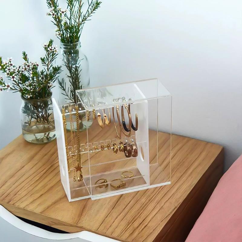Stylish Acrylic Earring Organizer Durable and Elegant Jewelry Display Rack Versatile Storage Organizer Stand for Earring