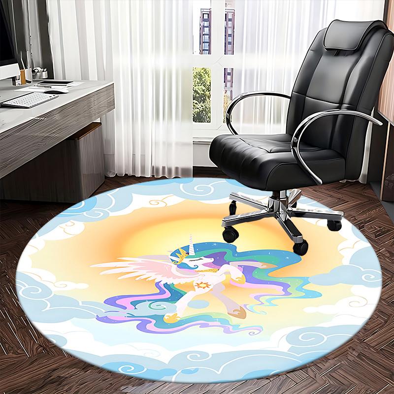 Unicorn Fantasy Chair Mat - Round Carpet for Home Decor, Office Use, Gift Idea, Fits Various Rooms0470b