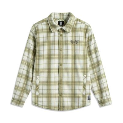 Badfive Plaid Letter Single-Breasted Collar Loose Jacket Men Jacket Soft-Water-Green AFDV545-2