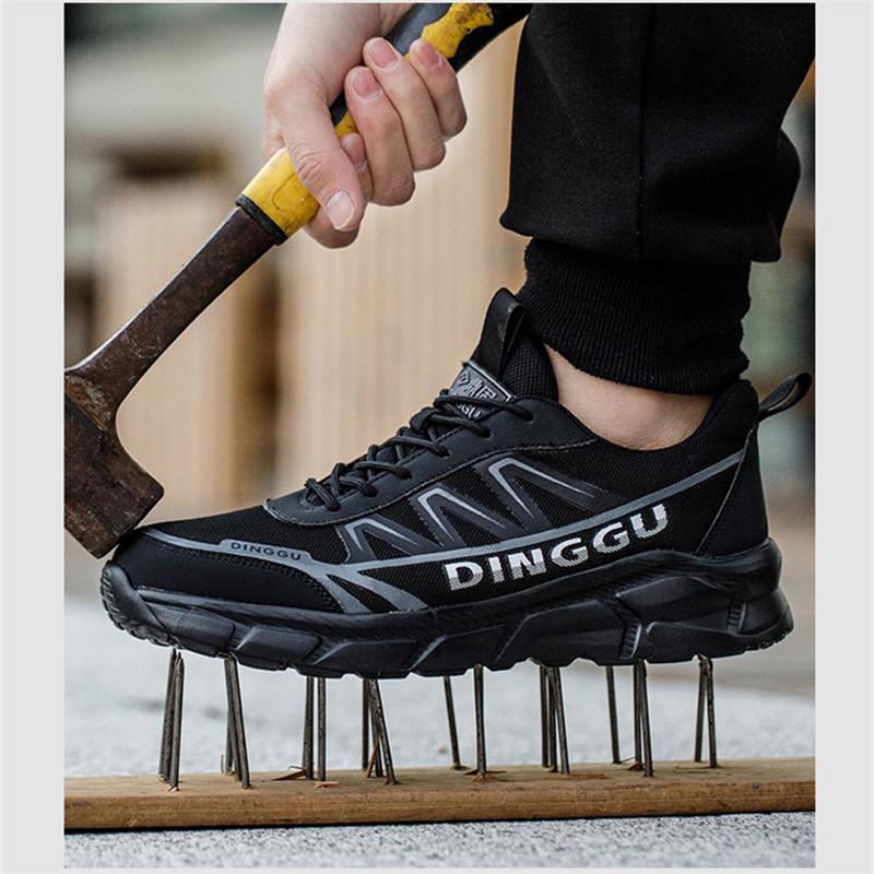 Fashion Men'S Sports Shoes New Safety Shoes Men Steel Toe Shoes Security Sneakers Puncture-Proof Work Boots Lightweight Comfort