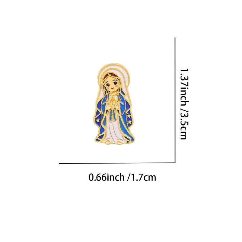1/2Pcs Mary Enamel Brooches Badge Lapel Pin For Backpack Clothes Accessories Fashion Jewelry Birthday Gifts