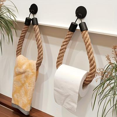 Poignée de porte décorative en corde torsadée avec base de montage en métal pour usage intérieur et extérieur Convient pour diverses portes