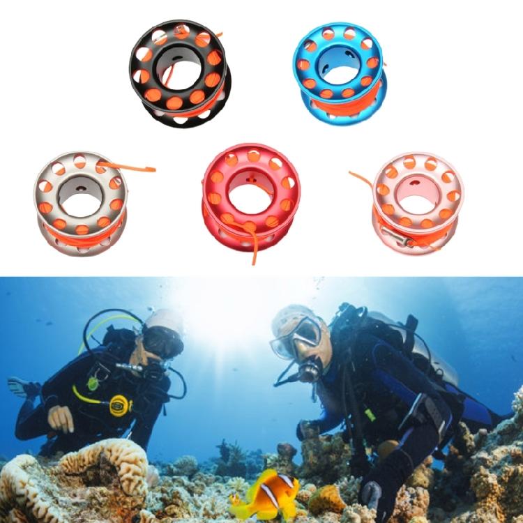 Scubas Diving Spool Finger Reel Aluminum Alloys Spool Finger Reel with Double Ended Hook Cave Diving Equipment Enduring