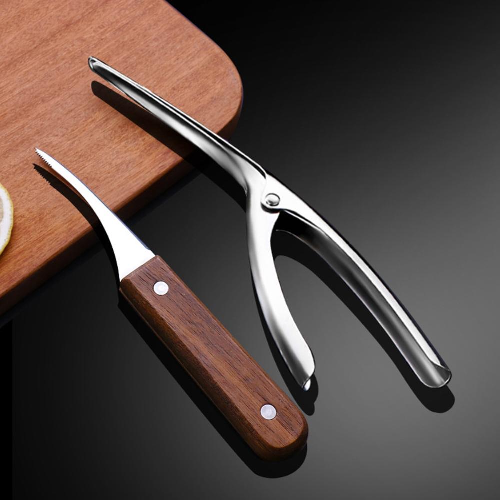 Steel Manual Cooking Prawn Peeler Lobster Shell Opener Shrimp Thread Knife Shrimp Deveiner Tool