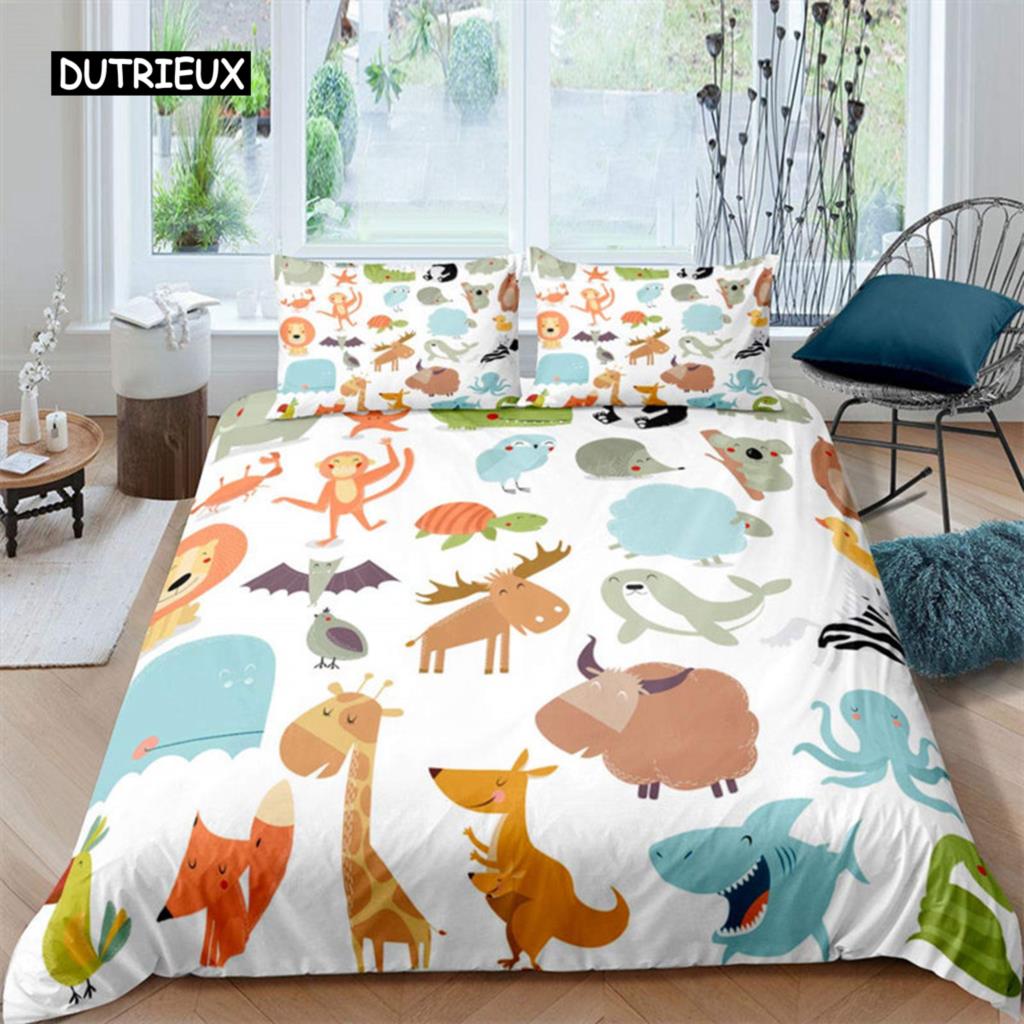 Kinder Affe Bettbezug Niedliches Cartoon Tier Bettwäscheset Lieblicher Kleiner Affe Bettdeckenbezug Für Jungen Mädchen Kinder Schlafzimmer Deko