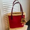 Autumn and Winter New Plush Bag Large-capacity Women's Bag Suede Matte Bag Fashionable Casual High-value Bucket Bag