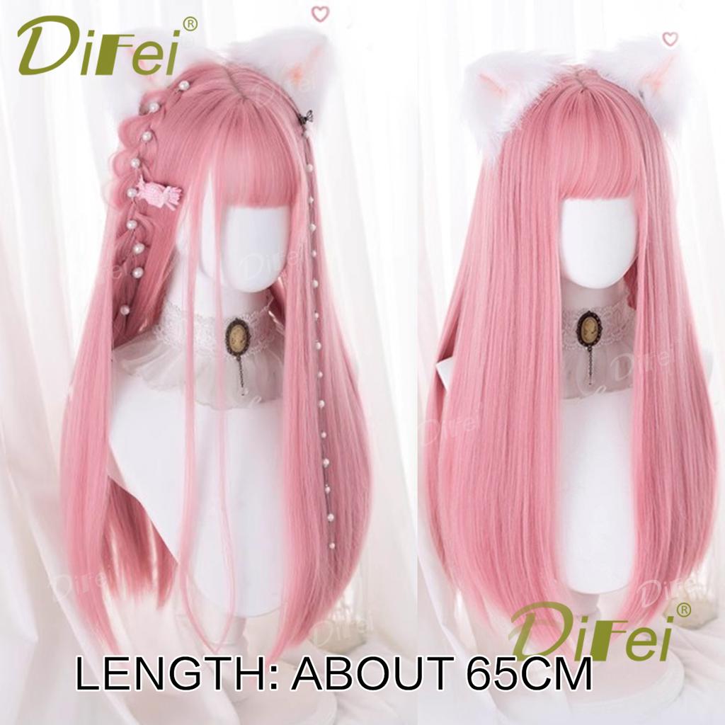 Platinum Blonde Straight Synthetic Cosplay Wig Straight Hair Wig With Straight Bangs Suitable For Women Halloween Christmas Wear