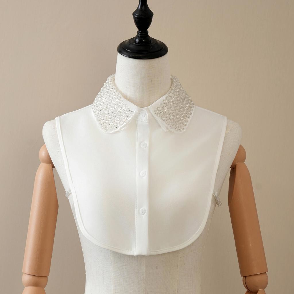 Perfect Match 1 Exquisite Beaded Detachable Collar - Premium Luxury Handcrafted Sequins Royal Style Fashionable Women'S Versatile Dress Collar