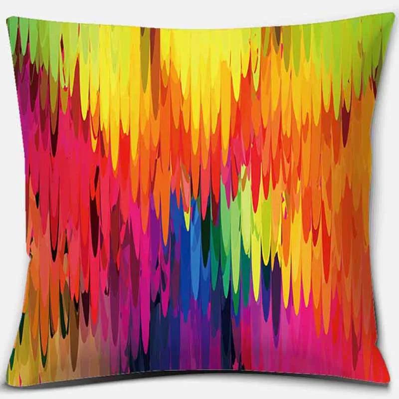Rainbow Printing Square Pillowcase Home Decoration Car Sofa Cushion Cover