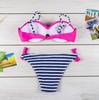 Women's two-piece padded swimsuit, pink top and bottom set, XL Women's two-piece padded swimsuit, pink top and bottom set, M