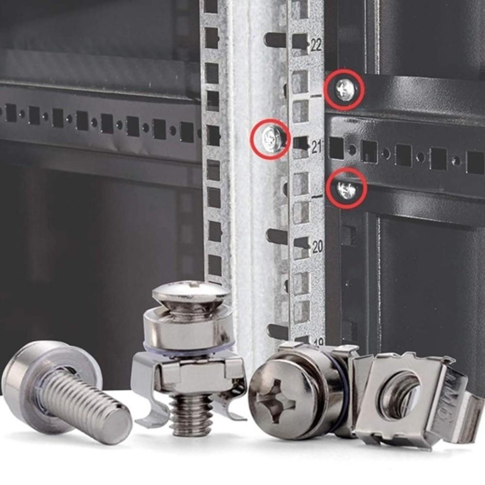 30pcs Stainless Steel Screws Buckle Nut M6 Nickel Plated Cabinet Screws Snap Nuts Black Zinc Rust Proof Mount Cage Nuts
