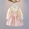 New Spring Western Flower Flower Dress Feelings Feed 2 Sweet and Lovely Going Leisure Girl Clothing Give Rabbit 0-6-year-ol