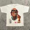 Rapper Young Thug Thugger Portrait Vintage Hip Hop Style Black Cotton Unisex T-shirt