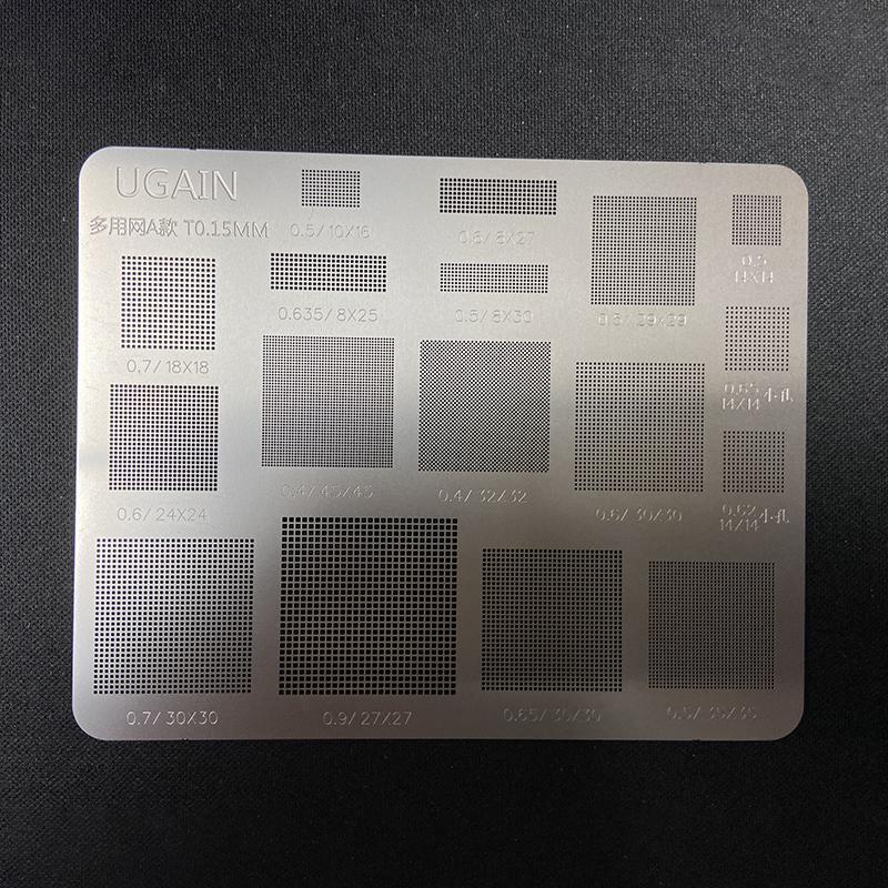 1/3 Piezas de alta calidad Plantilla Universal BGA Reballing agujero cuadrado Calentamiento directo Plantilla BGA para Teléfono móvil portátil CPU IC Chip