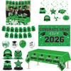 Graduation Party Decoration Set 33pcs Congrats Grad Banner Swirls Balloons Tablecloth Centerpieces for Graduation Celebration Supplies