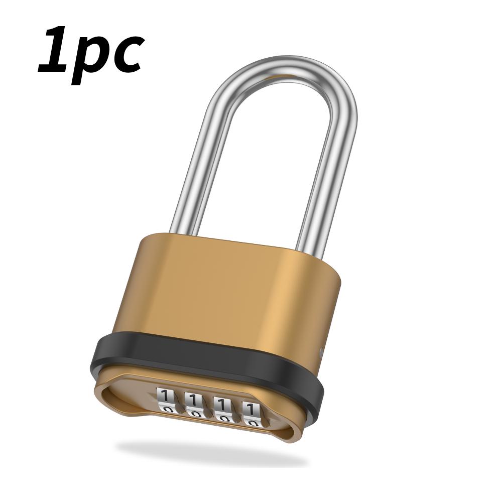 4-Digit Number Combination Padlock Zinc Alloy Sturdy Password Code Lock Waterproof Strong Hardened for Indoor Outdoor Fence Door