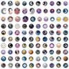 100 Moon Doodle Stickers Car Mobile Phone Water Cup Decorative Stickers Waterproof Creative Children's Cartoon Stickers