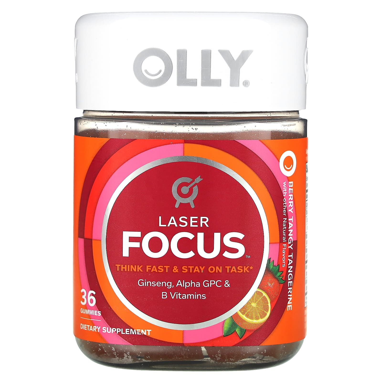 

Laser Focus Gummy Jelly, Berry Tangy Tangerine, 36 Gummy Jelly
