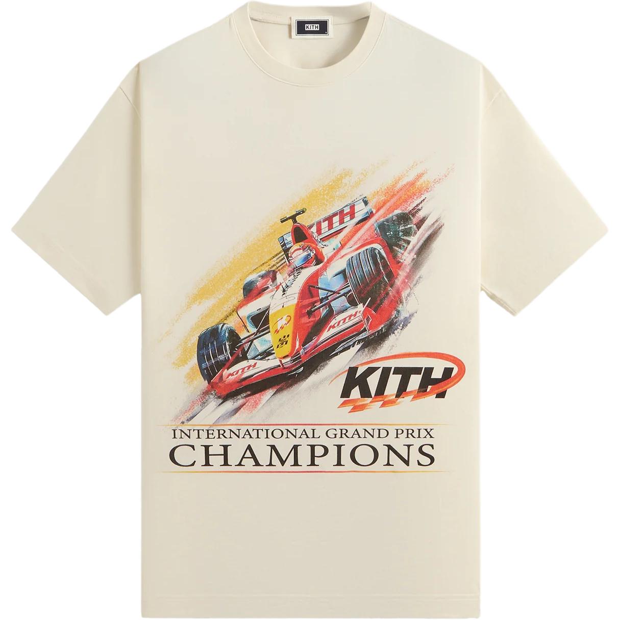 

Kith Винтажная футболка чемпиона F1 шелк мужские топы загар KHM033553-116 S