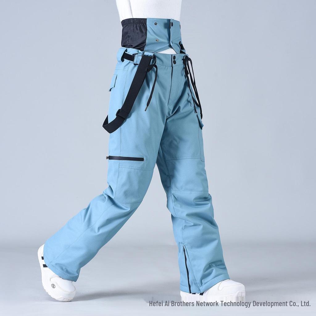 Ski Pants - Windproof, Waterproof, Cotton-Padded, One-Piece for Men & Women, Suitable for Single & Double Boarding