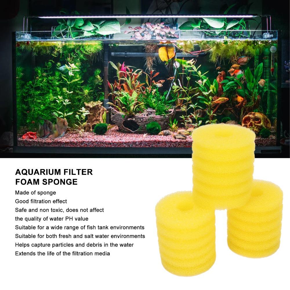 3Pcs Set Cylindrical Shape Fish Tank Filter Sponge Sponge Cylindrical Filter Sponge Aquarium