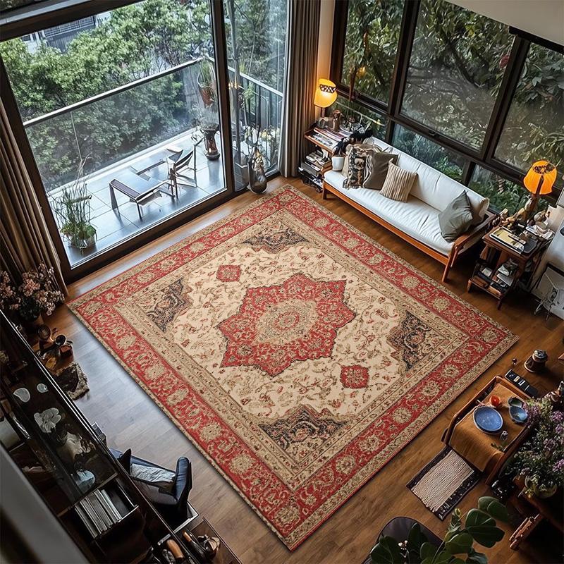 RAKKSFloral Pattern Persian-Style Area Rug, Anti-Slip Soft Comfort Versatile for Living Room, Bedroom, Dining & Multi-Area Use