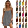 Sleeveless Spaghetti Strap Mini Dresses for Women Flowy Casual Beach Holiday Dresses for Women Summer Loose Dresses for Women