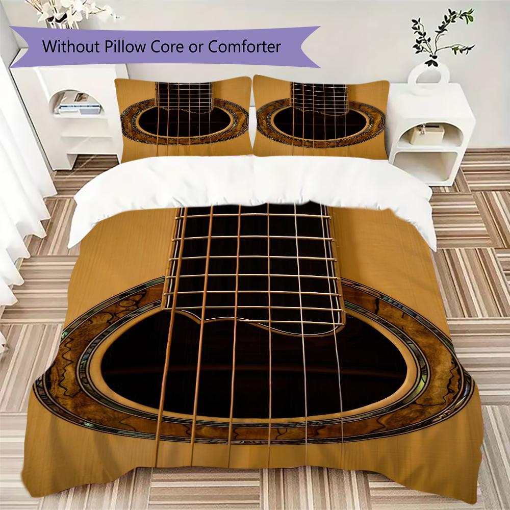 

1PC Musical elements Bedding Quilt Set Quilt Cover Pillowcase Home Decoration Birthday Gift (1 * duvet cover + 2 * pillowcase, without core)A18 135x200cm