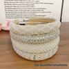 Baroque Vintage Pearl Glass Beads Bow Headband Fashion Hairbands Full Rhinestone Sponge Hair Band Hair Accessories