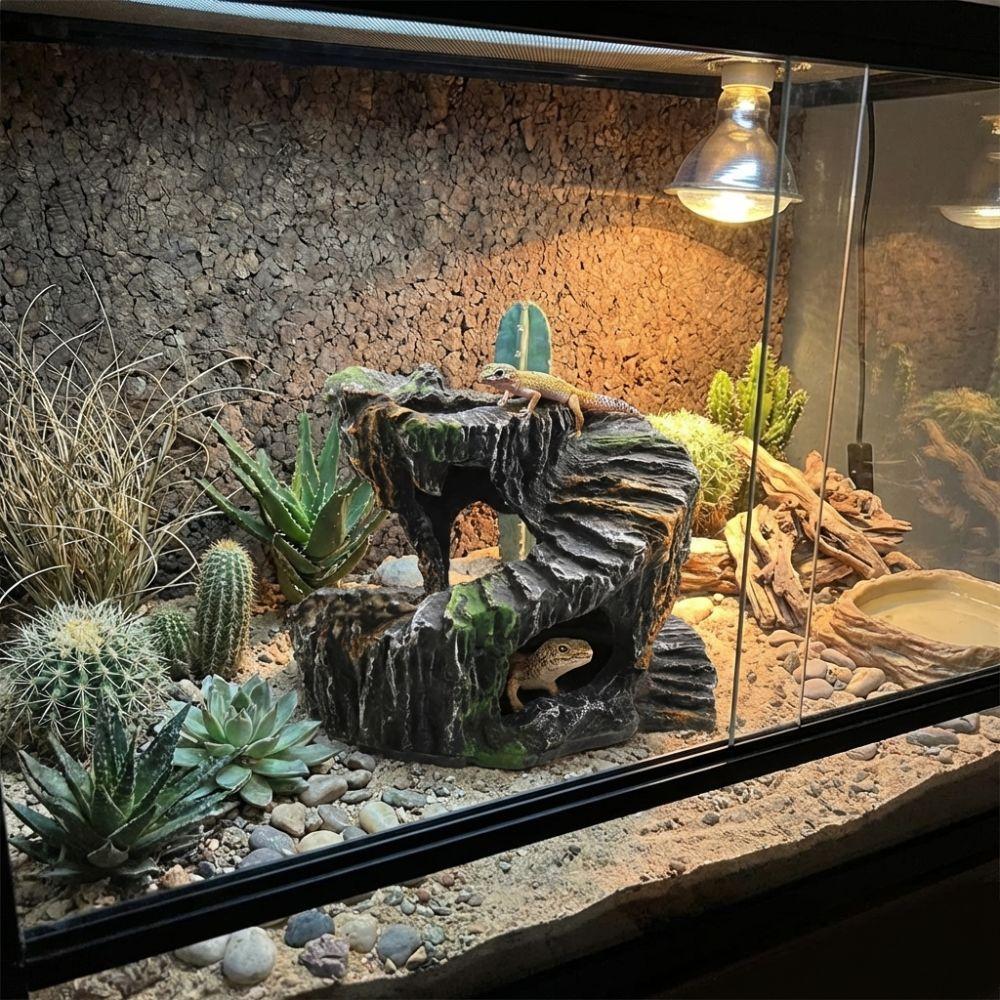 Sturdy Artificial Rock Cave Resin Tortoise Climbing Platform Shelter Cave  Pet Products